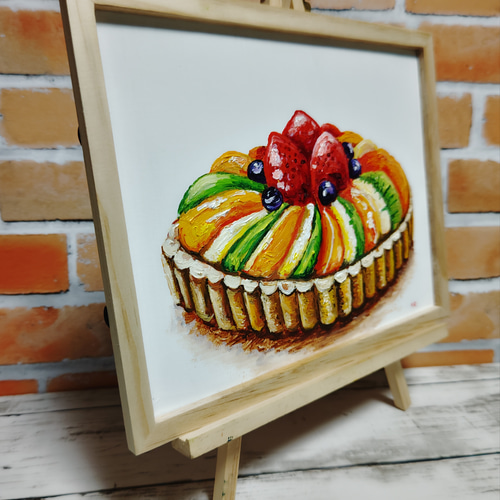 油絵 絵画 【カラフルフルーツタルト】 絵画 ＨＲ 通販｜Creema(クリーマ)