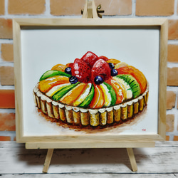 油絵 絵画 【いちごのタルト】 db768a54066cafe470d1261ca164df