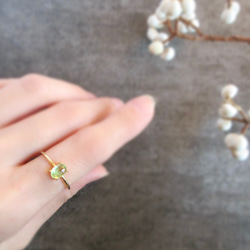 [一月生日石] 6 x 4 毫米美麗的「薄荷石榴石」戒指 [僅 1 件] 第4張的照片