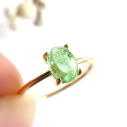 1月の誕生石】6×4mm発色美「ミントガーネット」リング【1点のみ】 指輪