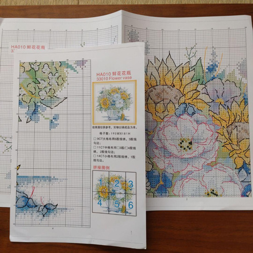 送料無料】☆ひまわりと野花 14ct☆クロスステッチ刺繍キット