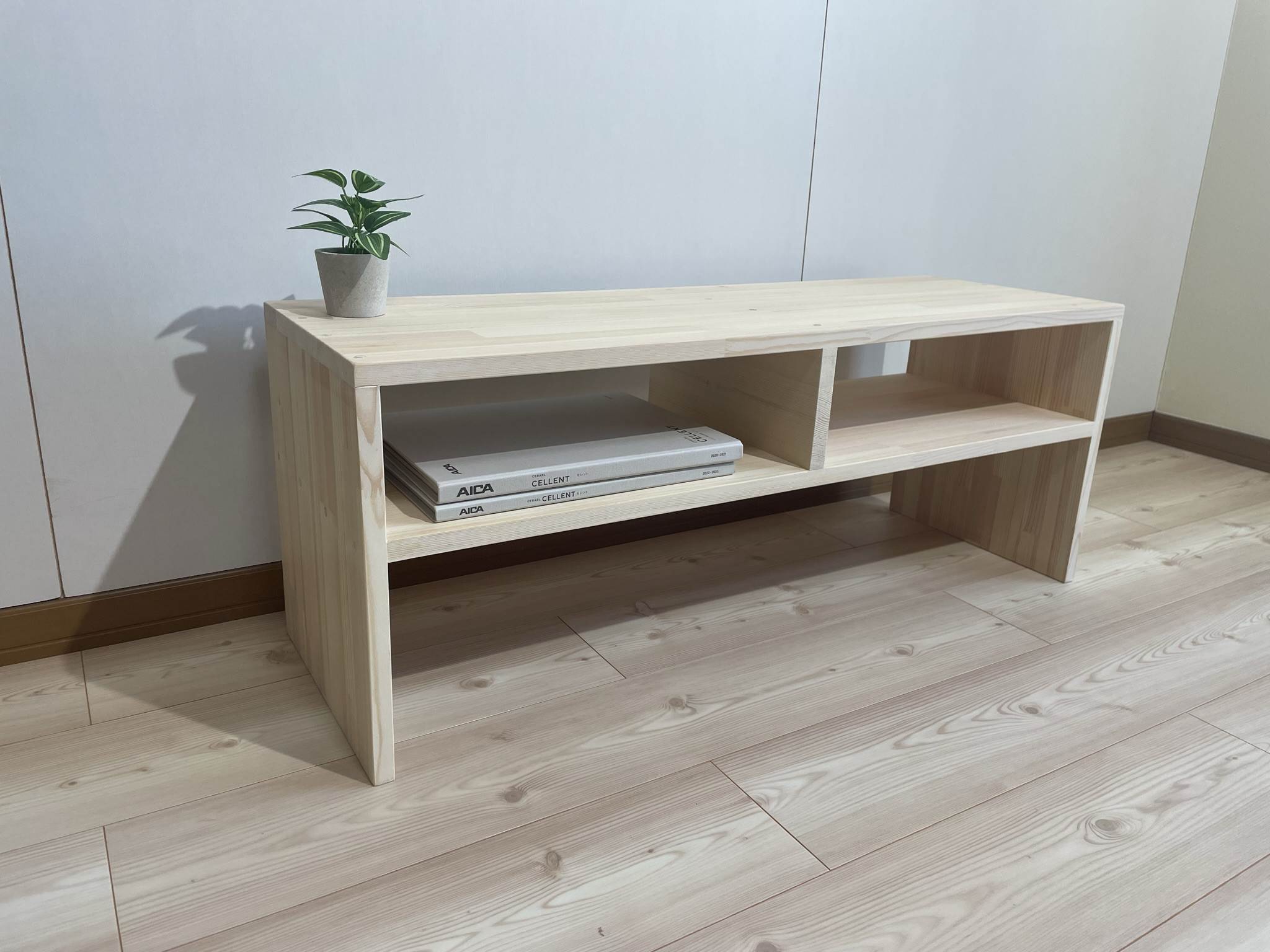 【サイズオーダー可】木のぬくもり感じるテレビボード/ホワイト