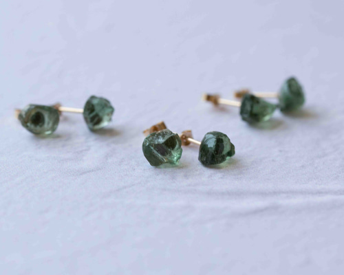 アンデシン アパタイト ハンドメイド ピアス 天然石 イヤリング