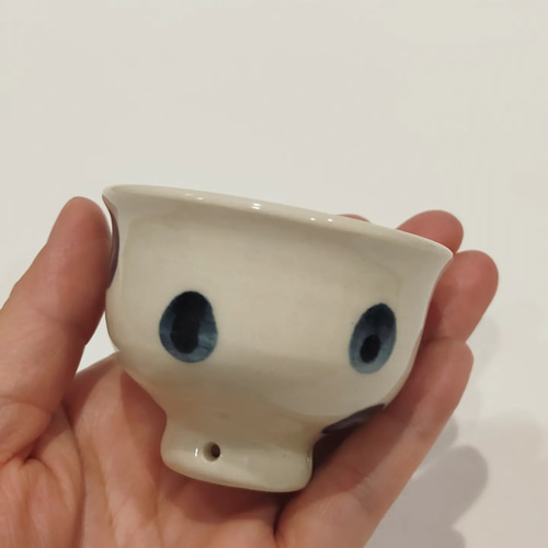 備前　ぐい呑　お猪口　作家一点もの ドット お猪口 ぐい呑み 穴あき高台 おちょこ・ぐい呑み・徳利