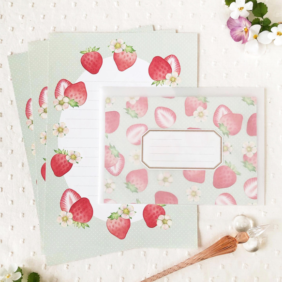いちご レターセット（letter writing set） レターセット
