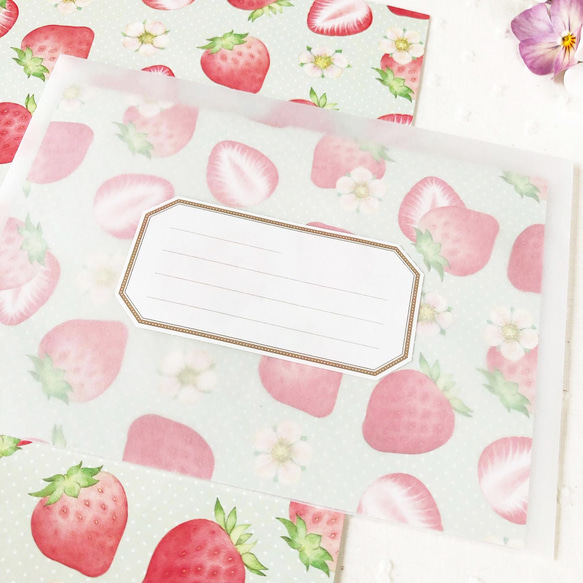いちご レターセット（letter writing set） 4枚目の画像