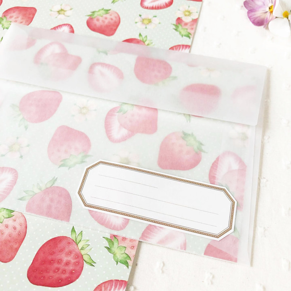 いちご レターセット（letter writing set） 5枚目の画像