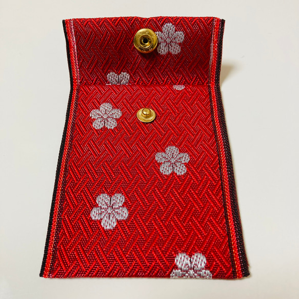 梅の花赤い畳縁 小物入れ 2枚目の画像