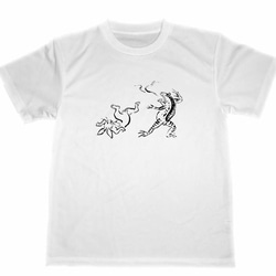 鳥獣戯画　ドライ　Tシャツ　ウサギ　カエル　兎　蛙　グッズ　アニマル 1枚目の画像