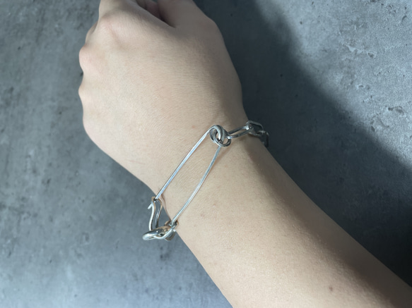 silver950 safty pin bracelet 9枚目の画像