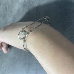 silver950 safty pin bracelet 11枚目の画像