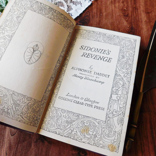 ゜+ 19世紀 英国の物語 珍しいパープル色の表紙 アンティークブック