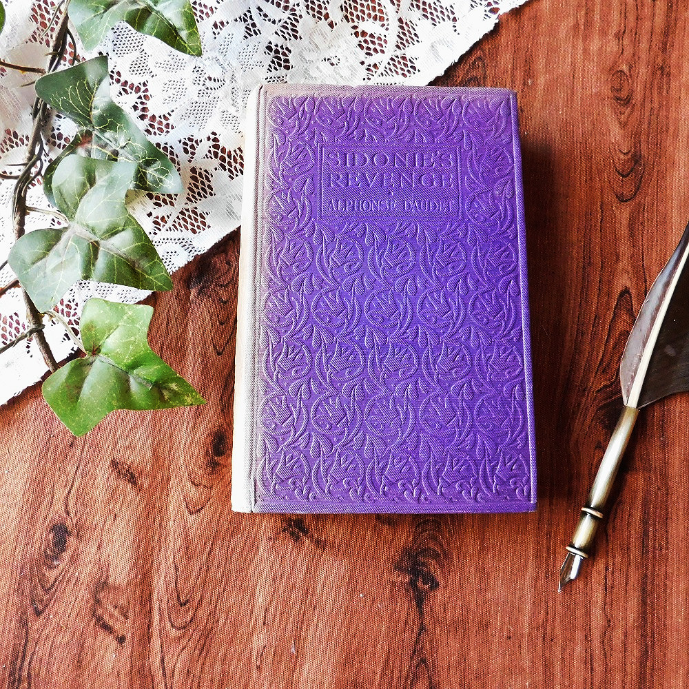 +..。*゜+ 19世紀 英国の物語 珍しいパープル色の表紙 アンティーク