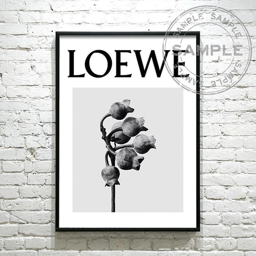A4】ポスター インテリア LOEWE ロエベ 北欧 フラワー ロゴ⑥