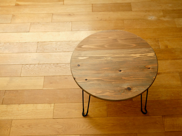 まあるいちゃぶ台　折りたたみ丸テーブル　直径約60cm　ミディアムウォルナット （ローテーブル） 3枚目の画像