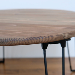 まあるいちゃぶ台　折りたたみ丸テーブル　直径約60cm　ミディアムウォルナット （ローテーブル） 6枚目の画像