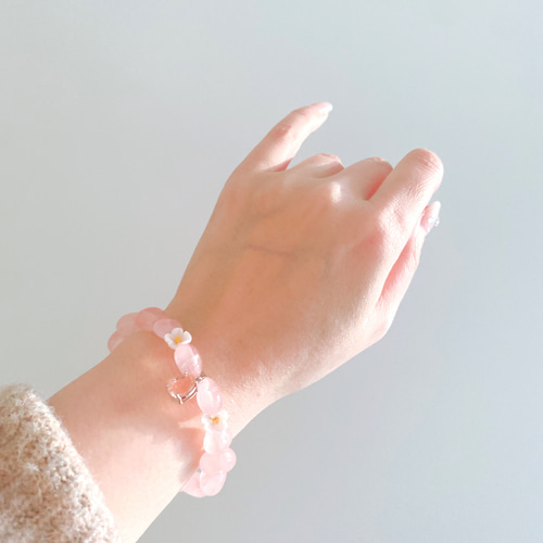 5-532】ピーチピンクのハートのローズクォーツとオレゴンサンストーン