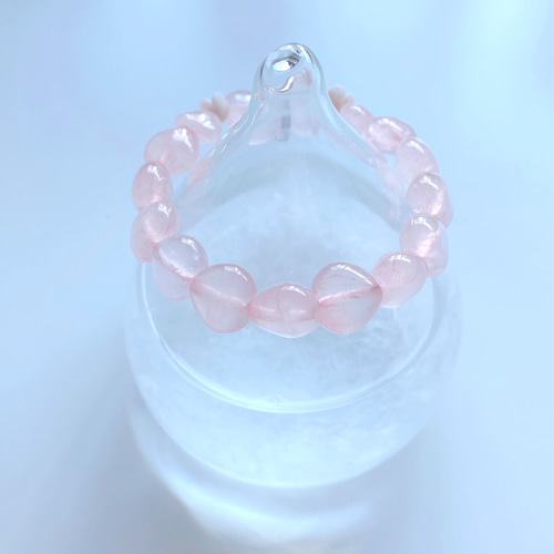 5-532】ピーチピンクのハートのローズクォーツとオレゴンサンストーン