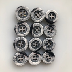 アンティーク ボタン 12個　ビンテージ 昭和 レトロ 個性的 ハンドメイド素材 日本製 ポップ アクセ マーブル　白 3枚目の画像