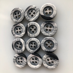 アンティーク ボタン 12個　ビンテージ 昭和 レトロ 個性的 ハンドメイド素材 日本製 ポップ アクセ マーブル　白 2枚目の画像