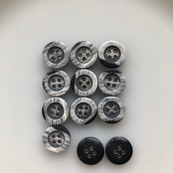 アンティーク ボタン 12個　ビンテージ 昭和 レトロ 個性的 ハンドメイド素材 日本製 ポップ アクセ マーブル　白 5枚目の画像