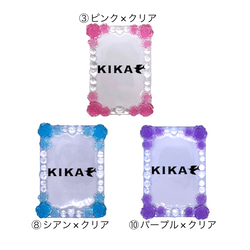 受注制作】デコ トレカケース ◇花と宝石◇ (ピンク×クリア/シアン