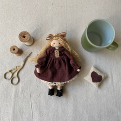 カントリードール♡ハンドメイド♡お人形♡ブラウンドールちゃん♡ ダークブラウンのヘアー 懐かしのカントリードール その他人形