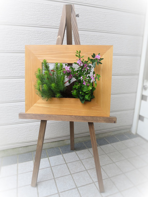 木製額縁プランターイーゼル付きLサイズ 木製額縁プランターイーゼル付きLサイズ アート・写真 木製額縁
