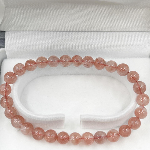 カザフスタン産ストロベリークォーツブレス 鑑定書付き ブレスレット