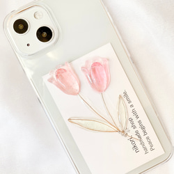 【選べるカラー13色】2輪のチューリップ　携帯ケース　スマホケース　iPhoneケース　Xperia 全機種対応可能 3枚目の画像