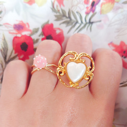 空ハンドメイド໒꒱.+ハートと薔薇彫り天然石ブレスレット 賢者の石 シナバー コーラル 珊瑚 サンゴ 紫 薔薇バラ 彫り
