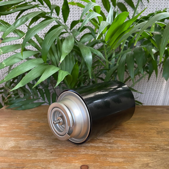 CBジュニア缶(カセットガスジュニア)マグネットカバー光沢ブラック艶あり仕様 5枚目の画像
