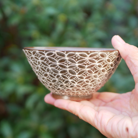 七宝文 飯碗 イッチン装飾 陶器 京焼・清水焼 茶碗・めし碗 Shun 通販