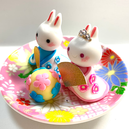 創作人形73 うさぎ ハンドメイド 粘土人形 日本人形