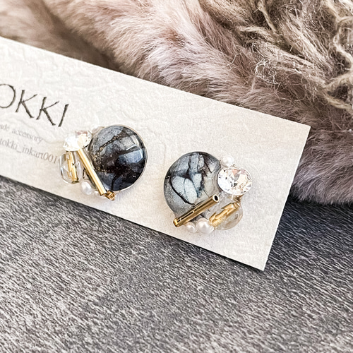 スティックピアス＊アルコールインクアート ピアス（スタッド・一粒