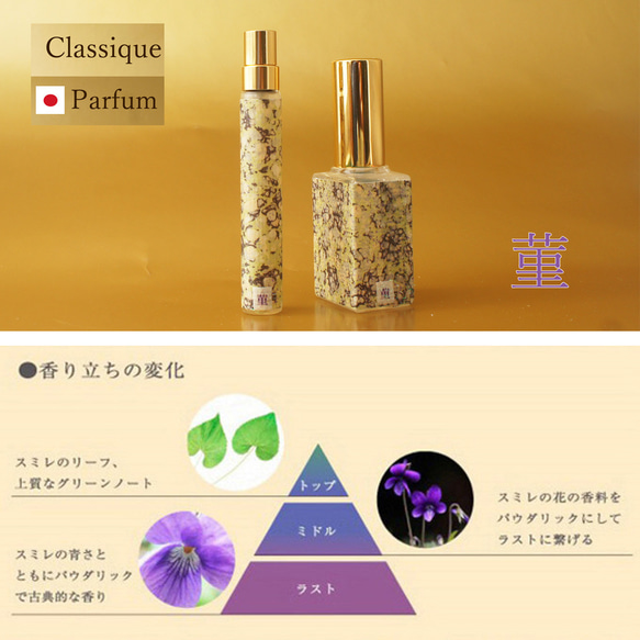 【復刻】和のクラッシクパルファン　菫（すみれ）10mlor15ml　イタリア産スミレ　香水　女性用香水 1枚目の画像