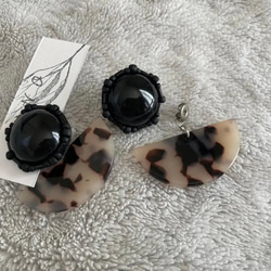 Black×half leopard ピアス・イヤリング 5枚目の画像