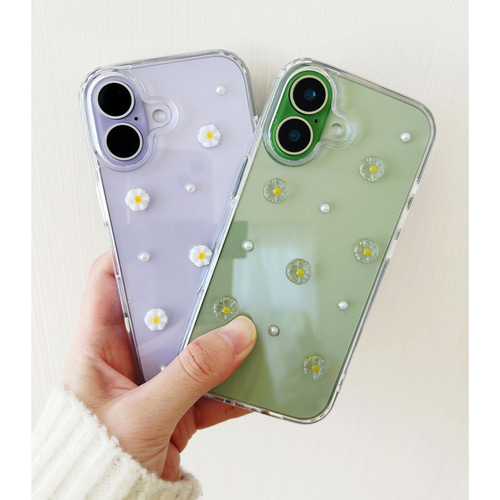 iPhone 17 クリアケース フラワー 花柄 ショルダー 17Pro 17e 16 15 14