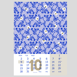 12か月の草花模様カレンダー2023　 10枚目の画像