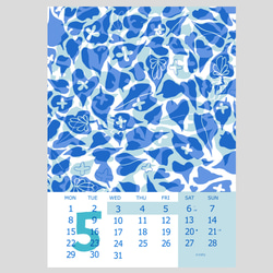 12か月の草花模様カレンダー2023　 5枚目の画像