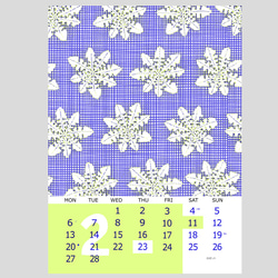 12か月の草花模様カレンダー2023　 2枚目の画像