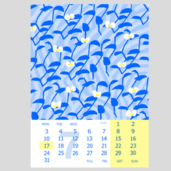 12か月の草花模様カレンダー2023　 7枚目の画像