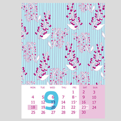 12か月の草花模様カレンダー2023　 9枚目の画像