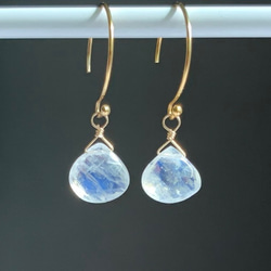 【天然石チャーム】宝石質レインボームーンストーン　14kgf　１個　ハンドメイド素材 4枚目の画像