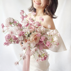 桜　アーティシャルフラワーブーケ　ブートニア、ヘッドアクセ付き✨ 桜 アーティシャルフラワーブーケ ブートニア、ヘッドアクセ付き
