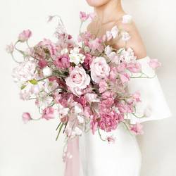 ❤️赤字覚悟❤️アーティフィシャルフラワーブーケ ブーケ ピンクブーケ 結婚式ブーケ ウェディングブーケ（アーティフィシャルフラワー）ヴィンテージ