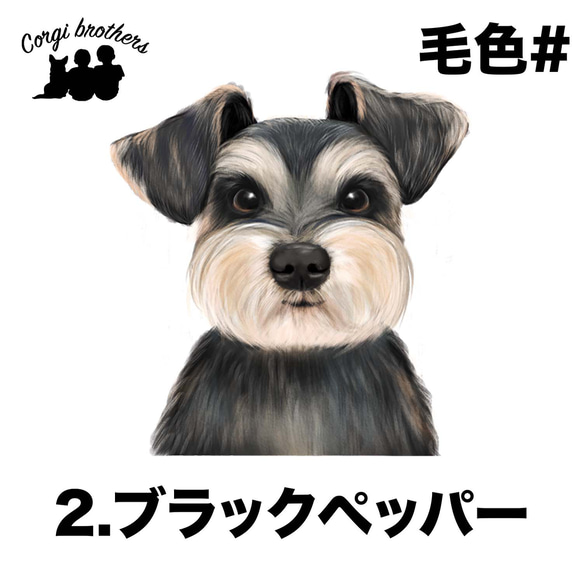 【 シュナウザー 水彩画風 毛色4色 】 キャニスター　お家用　プレゼント　犬　ペット　うちの子　犬グッズ 3枚目の画像