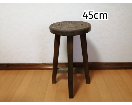 職人手作り】木製スツール 高さ45cm 丸椅子 stool 猫犬 椅子（チェアー