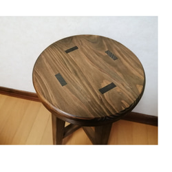 木製スツール　高さ40cm　丸椅子　stool 　猫犬 4枚目の画像