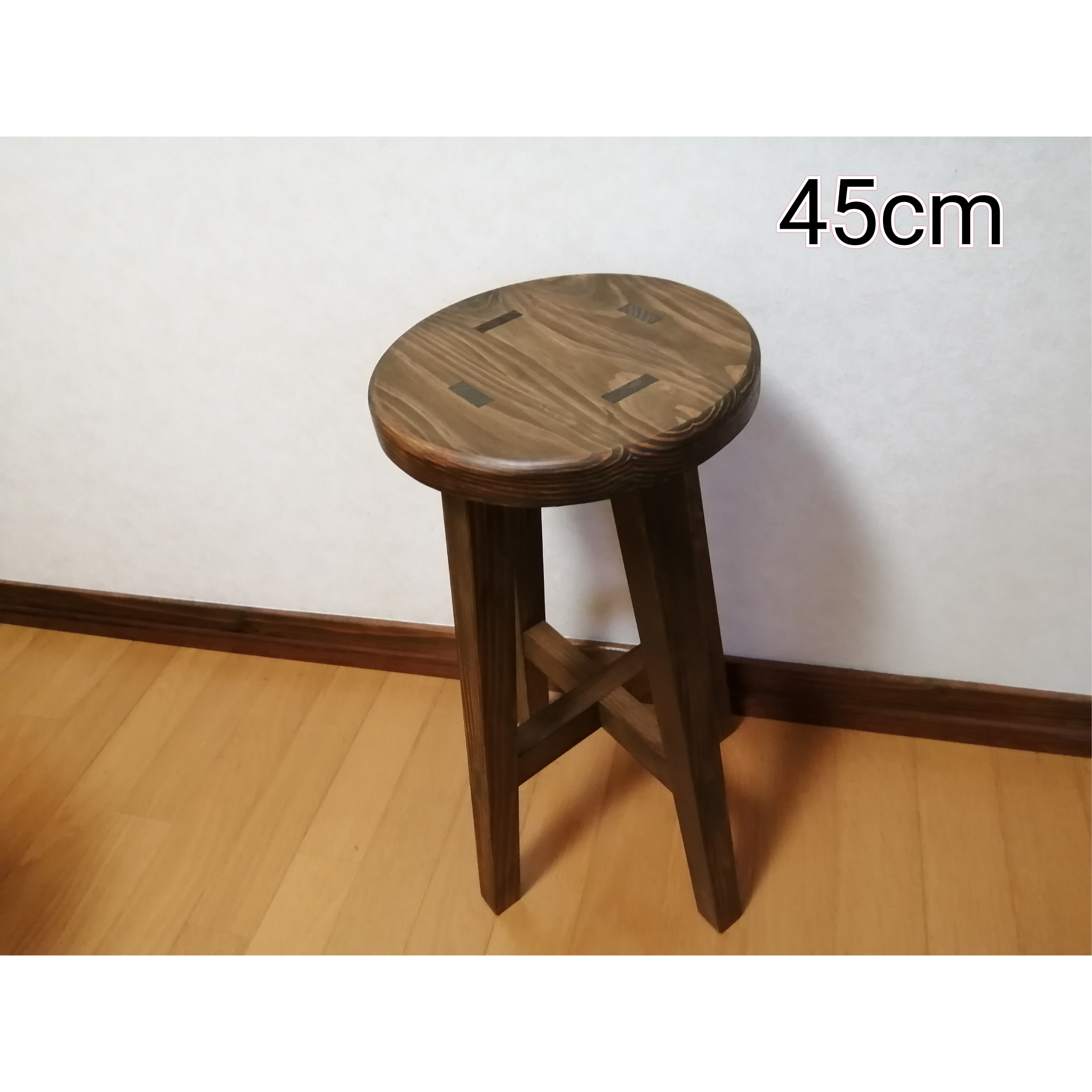 木製スツール　３脚セット　高さ52cm　丸椅子　stool　猫犬 木製スツール　３脚セット　高さ52cm　丸椅子　stool　猫犬